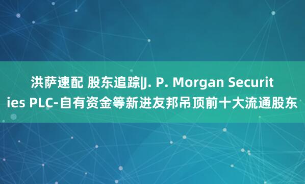 洪萨速配 股东追踪|J. P. Morgan Securities PLC-自有资金等新进友邦吊顶前十大流通股东